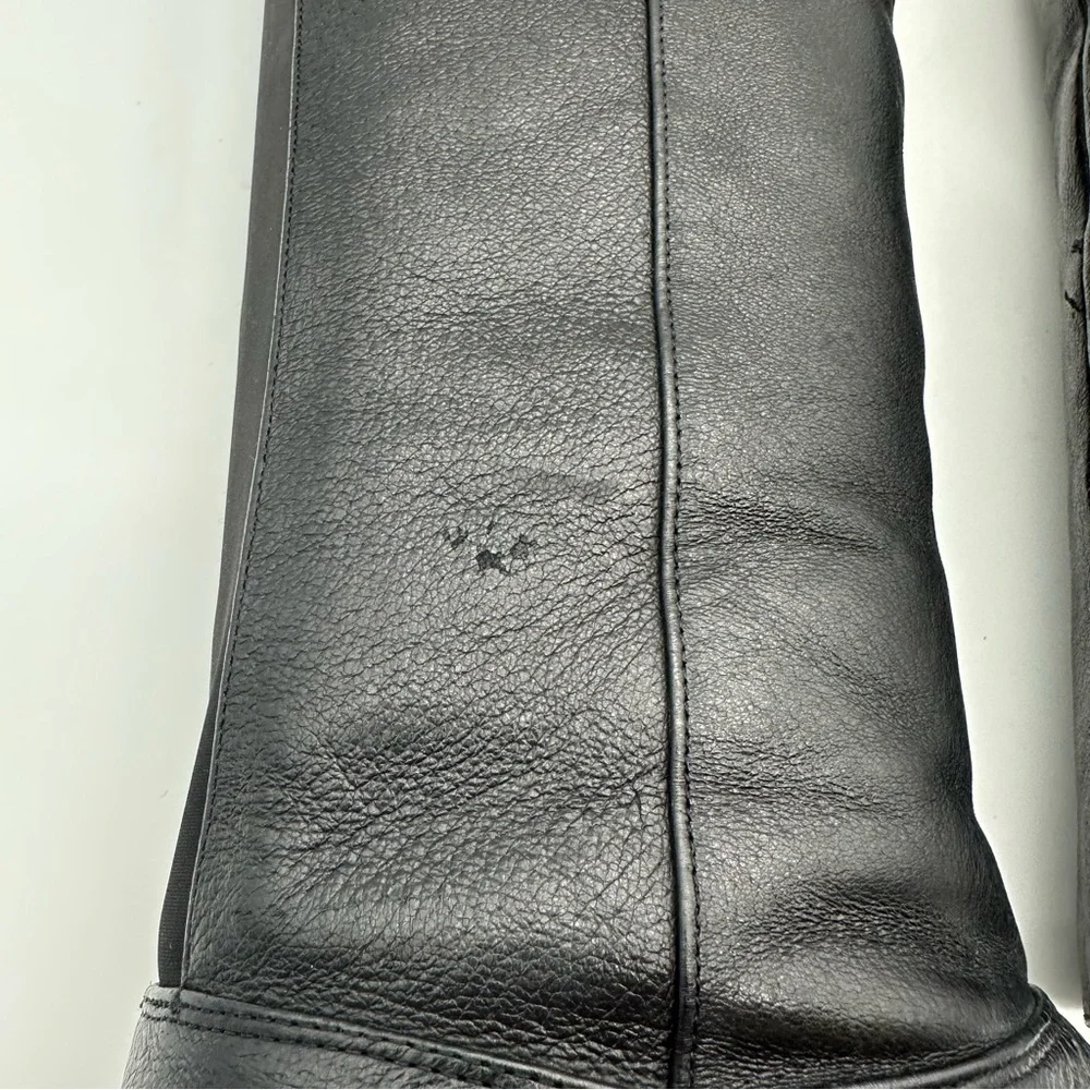 Steve Madden Creation Black Leather Knee High Boots